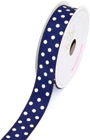img 1 attached to 🎀 Creative Ideas LUV RIBBONS: Navy Blue 10-Yard Grosgrain White Polkadots Ribbon - 7/8-Inch Width