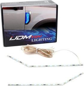 img 4 attached to Улучшенный SEO-световой набор Ultra Blue LED для подсветки заднего плана для бокового крыла Chrome Emblem для Ford F250 F350 F450 Super Duty 2017-2021 от iJDMTOY.