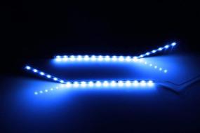 img 2 attached to Улучшенный SEO-световой набор Ultra Blue LED для подсветки заднего плана для бокового крыла Chrome Emblem для Ford F250 F350 F450 Super Duty 2017-2021 от iJDMTOY.