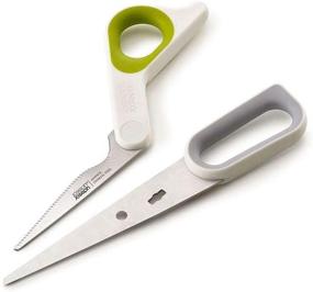 img 2 attached to 🔪 Joseph Joseph PowerGrip 10302 Kitchen Shears Scissors with Thumb Grip and Herb Stripper - Easy to Clean Japanese Stainless-Steel, White/Green