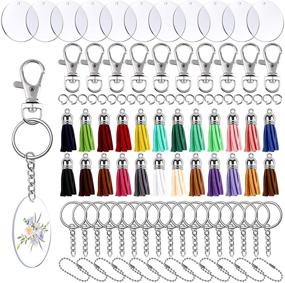 img 3 attached to 🔑 URATOT 132 Pieces Acrylic Keychain Blanks: Transparent Circle Discs for Crafting & DIY Projects