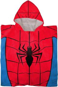 img 2 attached to 🕷️ Детский пончо-полотенце с капюшоном Jay Franco Marvel Super Hero Adventures Spidey - дизайн Человек-паук, мягкое и впитывающее, 22 x 22 дюйма
