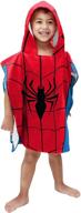 🕷️ jay franco marvel super hero adventures spidey kids hooded poncho towel - spiderman design, soft & absorbent, 22 x 22 inches logo