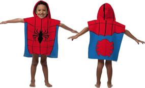 img 1 attached to 🕷️ Детский пончо-полотенце с капюшоном Jay Franco Marvel Super Hero Adventures Spidey - дизайн Человек-паук, мягкое и впитывающее, 22 x 22 дюйма