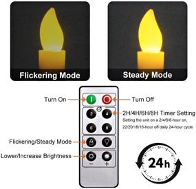 img 2 attached to Kithouse 10 Set Christmas Window Candles Lights with Timer - Battery Operated Electric LED Taper Candles Flameless for Windows, Gold Candle Holders, Suction Cups & Snowflake Stickers - Holiday Decorations