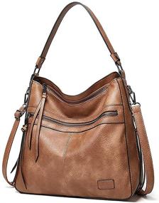 img 4 attached to 👜 Classic Designer Shoulder Bags for Women: Fashionable Vegan Leather Handbags - Ideal for Work, Hobo Bags, Purse, and Bucket Bags