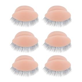 img 4 attached to WBCBEC 3 Pairs Removable Realistic Eyelids with Eyelashes for Mannequin Head - Ideal for Eyelash Training, Makeup Practice, and Extensions