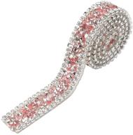 🎀 exquisite pink crystal rhinestone appliques - perfect embellishments for prom dresses, belts, hair clips, and collars logo