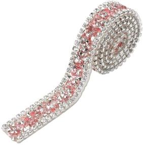 img 4 attached to 🎀 Exquisite Pink Crystal Rhinestone Appliques - Perfect Embellishments for Prom Dresses, Belts, Hair Clips, and Collars