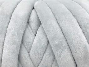 img 3 attached to Super Vegan Velvet Chunky Yarn, 3 LBS Big Acrylic Bulky Thick Roving Softee Jumbo Tubular 🧶 Yarn for Arm Knitting Home Decor, Blankets, Rugs, Garments (3 LBS / 63 Yards, Grey) - Improve SEO