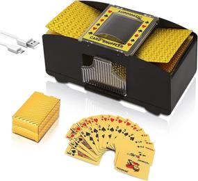 img 4 attached to 🃏 Talent Star Automatic Card Shuffler - Convenient 2 Deck Card Shuffler for Home Card Games: Poker, Rummy, Blackjack, UNO, Texas Hold'em