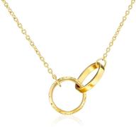 🎁 stylish interlocking infinity eternity double circles necklaces for women's christmas anniversary gifts logo