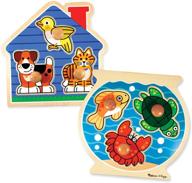 enhance cognitive skills with melissa & doug animals wooden puzzles logo