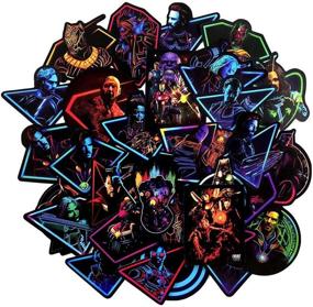 img 2 attached to 🦸 Noctilucent Marvel Avengers Laptop Stickers Decal-50pcs Waterproof Graffiti Stickers Water Bottle Vinyl Sticker Decals for Superheroes, MacBook Car Helmet Bike Motorcycle Bumper (Not Random)