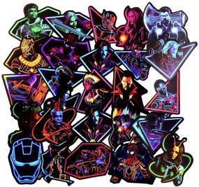 img 1 attached to 🦸 Noctilucent Marvel Avengers Laptop Stickers Decal-50pcs Waterproof Graffiti Stickers Water Bottle Vinyl Sticker Decals for Superheroes, MacBook Car Helmet Bike Motorcycle Bumper (Not Random)