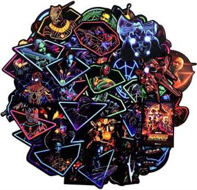 img 4 attached to 🦸 Noctilucent Marvel Avengers Laptop Stickers Decal-50pcs Waterproof Graffiti Stickers Water Bottle Vinyl Sticker Decals for Superheroes, MacBook Car Helmet Bike Motorcycle Bumper (Not Random)