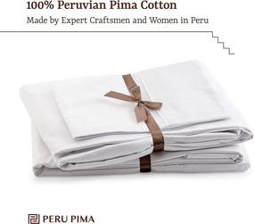 img 3 attached to 🛏️ Peru Pima 285TC Percale Queen Bed Sheet Set - 100% Peruvian Pima Cotton - White