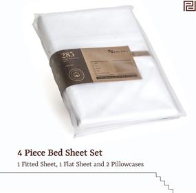 img 2 attached to 🛏️ Peru Pima 285TC Percale Queen Bed Sheet Set - 100% Peruvian Pima Cotton - White