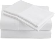 🛏️ peru pima 285tc percale queen bed sheet set - 100% peruvian pima cotton - white logo