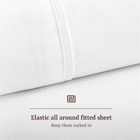 img 1 attached to 🛏️ Peru Pima 285TC Percale Queen Bed Sheet Set - 100% Peruvian Pima Cotton - White