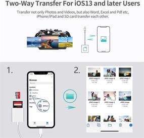 img 1 attached to 📱 Apple MFi Certified 3-in-1 Lightning Card Reader for iPhone/iPad - SD/Micro Card Reader, Memory Card Adapter with Charger Port - Trail Game Camera SD Viewer, Plug and Play, No App Needed