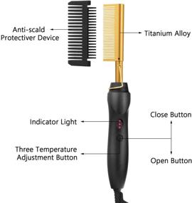 img 1 attached to 🔥 FLYBEBE Hot Hair Straightener Brush - Multifunctional Copper Electric Heating Comb for Men and Women | Portable Travel Anti-Scald Beard and Hair Straightener Comb