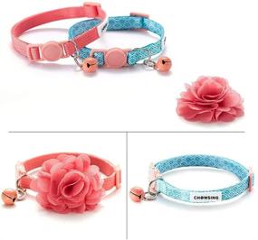 img 3 attached to 🐱 Nourse Chowsing 2Pcs Kitten Collars: Floral Breakaway, Bell & Adjustable Straps for Girl's Safety