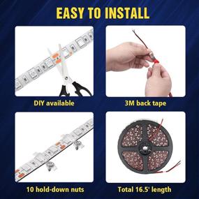 img 1 attached to 🚣 Enhance Night Fishing Experience with OBCURSCO Pontoon LED Light Strip – Waterproof Marine LED Light for Boat Interior and Deck