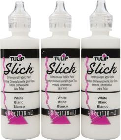 img 4 attached to 🎨 Tulip Dimensional Fabric Paint 4 oz Slick White 3 Pack - Vibrant Colors for Fabric Art, Crafts, and DIY Projects - Set of 3 Bottles, 12 FL Oz Total