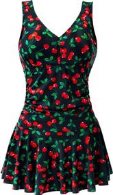 img 2 attached to AONTUS Floral Shaping Dresses Swimsuit