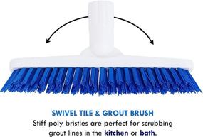 img 1 attached to ELITRA HOME V-Shaped Grout Brush Scrubber Head: Superior Bristles for Effortless Cleaning of Narrow & Wide Kitchen, Shower, Tub, and Tile Surfaces