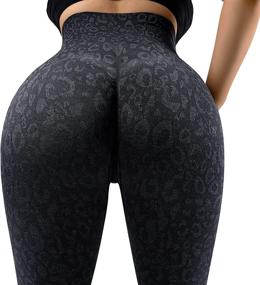 img 2 attached to 🐆 MOOSLOVER Women's Leopard Print Scrunch Butt Lifting Leggings: Seamless High-Waisted Yoga Pants