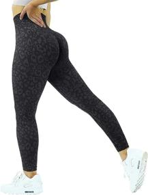 img 4 attached to 🐆 MOOSLOVER Women's Leopard Print Scrunch Butt Lifting Leggings: Seamless High-Waisted Yoga Pants