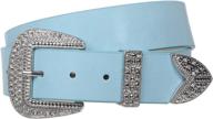 👢 stylish western rhinestone buckle belt with plain leather design logo