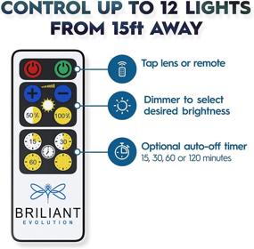 img 1 attached to 🔦 Оптимизированная беспроводная светодиодная подсветка Brilliant Evolution LED, 6 штук с пультом дистанционного управления и 18 батарей - светодиодные светильники для кухонного шкафа - подсветка для рабочей поверхности кухни - наклейные батарейные светильники с прилагаемыми батарейками