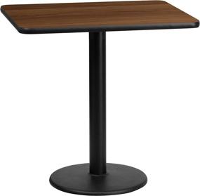 img 3 attached to 🔲 Rectangular Walnut Laminate Table Top (24'' x 30'') with Round Table Height Base (18'') by Flash Furniture