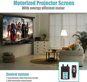 img 1 attached to 🎥 Kapwan 100" Motorized Projector Screen - Wireless Remote, 4K 3D HD, Indoor & Outdoor Wall/Ceiling Mounted Video Projection Screen