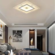 lakiq современный светодиодный светильник для скрытого монтажа, скандинавский ультратонкий близкий к потолку светильник, квадратная акриловая люстра для гостиной, спальни, столовой (теплый свет логотип