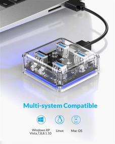 img 3 attached to 🔌 Mini Portable ORICO USB Hub-4-Port USB 3.0 Hub Adapter for MacBook, Chromebook, Notebook PCs, iPhone, Smartphones and More - Clear - USB Expansion for Enhanced Connectivity