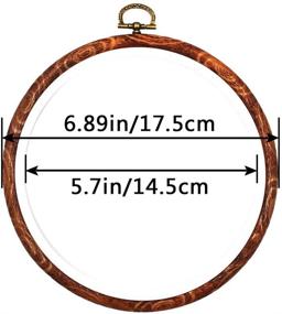 img 3 attached to 🪚 Erlvery DaMain 3-Piece Bulk Pack of 6-inch Round Imitated Wood Circle Cross Stitch Hoop Rings