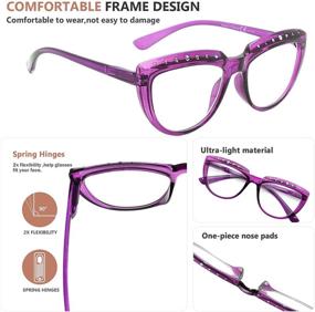 img 3 attached to Eyekepper Rhinestone Women's Oversize Half-Moon Reading Glasses: Stylish Designer Eyeglasses for Readers