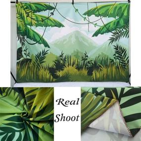 img 1 attached to 🌿 Haboke 7x5ft Soft Green Forest Photography Backdrop: Perfect for Safari Jungle Themed Parties, Baby Showers, and Birthday Celebrations!