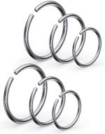 💍 hoeudjo 20g solid grade 23 (g23) titanium nose ring hoop cartilage earring hoop septum piercing jewelry 6mm 8mm 10mm for women men logo