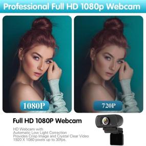 img 1 attached to High-Definition 1080P Webcam with Stereo Microphone 📷 for Clear Live Streaming, Video Calling, Recording, and Gaming