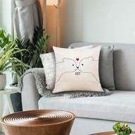 cute bear i love you cotton linen throw pillow cover: perfect valentine's day gift for polar bear lovers, 18 x 18 inch cushion cover for sofa bed home decor логотип