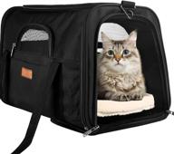 🐶 airline approved cat and dog carrier - portable pet travel bag for small pets with adjustable shoulder strap and reflective strip logo