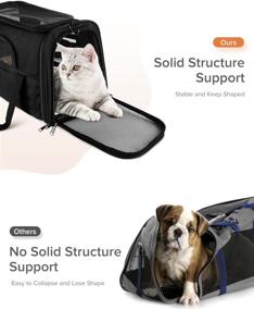 img 1 attached to 🐶 Airline Approved Cat and Dog Carrier - Portable Pet Travel Bag for Small Pets with Adjustable Shoulder Strap and Reflective Strip