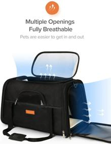 img 3 attached to 🐶 Airline Approved Cat and Dog Carrier - Portable Pet Travel Bag for Small Pets with Adjustable Shoulder Strap and Reflective Strip