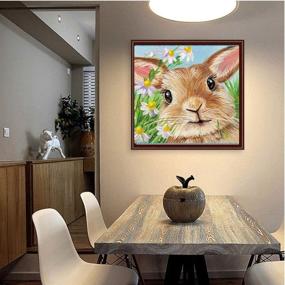 img 3 attached to Создайте потрясающий стенной декор с набором для творчества BeAhity DIY 5D Diamond Painting Kit - Полное сверление зайца, ринестоны для взрослых: на Пасху вдохновленный кролик, 11.8X11.8 дюймов