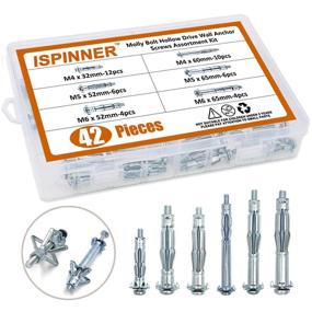 img 4 attached to 💡 Ispinner plated assortment of hollow drywall fasteners